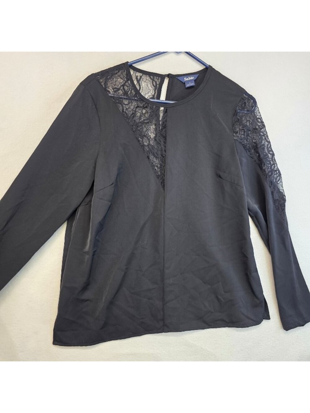 Sabie Long Sleeve Lace Top S Cutout Black Romantic Goth Whimsical Fairy Festive